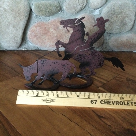 ✔️Homo Western Roping Metal Horse Cowboy Sculpture Deco - Picture 4 of 5